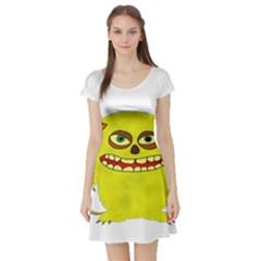 Monster Troll Halloween Shudder Short Sleeve Skater Dress by Nexatart