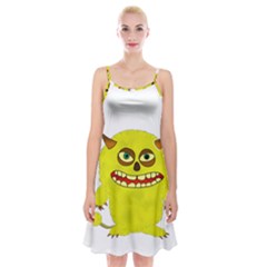 Monster Troll Halloween Shudder Spaghetti Strap Velvet Dress by Nexatart