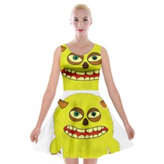 Monster Troll Halloween Shudder Velvet Skater Dress by Nexatart