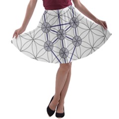 Tree Of Life Flower Of Life Stage A-line Skater Skirt by Nexatart