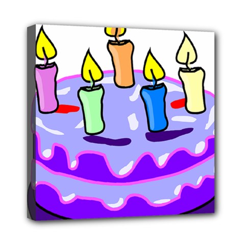 Cake Happy Birthday Mini Canvas 8  X 8  by Nexatart