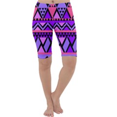 Seamless Purple Pink Pattern Cropped Leggings  by Nexatart