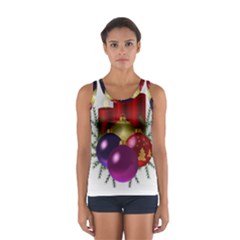 Candles Christmas Tree Decorations Women s Sport Tank Top  by Nexatart