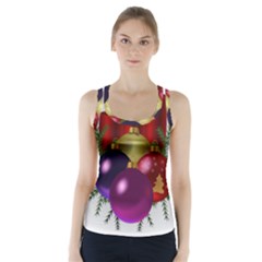 Candles Christmas Tree Decorations Racer Back Sports Top