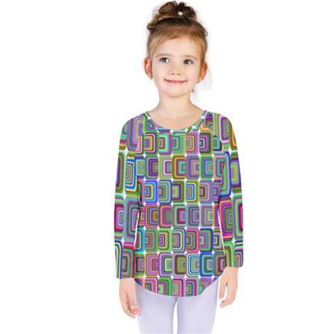 Psychedelic 70 S 1970 S Abstract Kids  Long Sleeve Tee by Nexatart