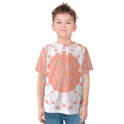 Mandala I Love You Kids  Cotton Tee by Nexatart