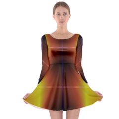 Abstract Painting Long Sleeve Skater Dress