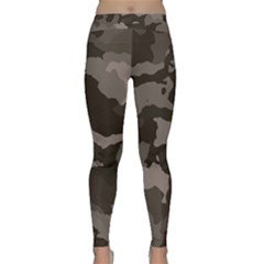 Background For Scrapbooking Or Other Camouflage Patterns Beige And Brown Classic Yoga Leggings