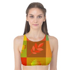 Autumn Leaves Colorful Fall Foliage Tank Bikini Top by Nexatart