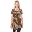 Background For Scrapbooking Or Other Beige And Brown Camouflage Patterns Short Sleeve Tunic  View1