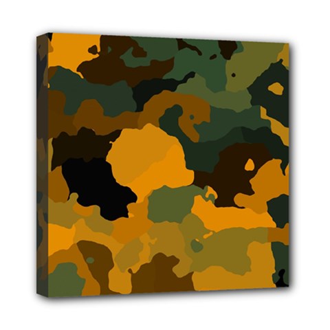 Background For Scrapbooking Or Other Camouflage Patterns Orange And Green Mini Canvas 8  X 8  by Nexatart