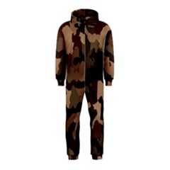 Background For Scrapbooking Or Other Camouflage Patterns Beige And Brown Hooded Jumpsuit (kids)