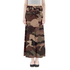 Background For Scrapbooking Or Other Camouflage Patterns Beige And Brown Maxi Skirts by Nexatart