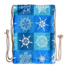 Background Blue Decoration Drawstring Bag (large)