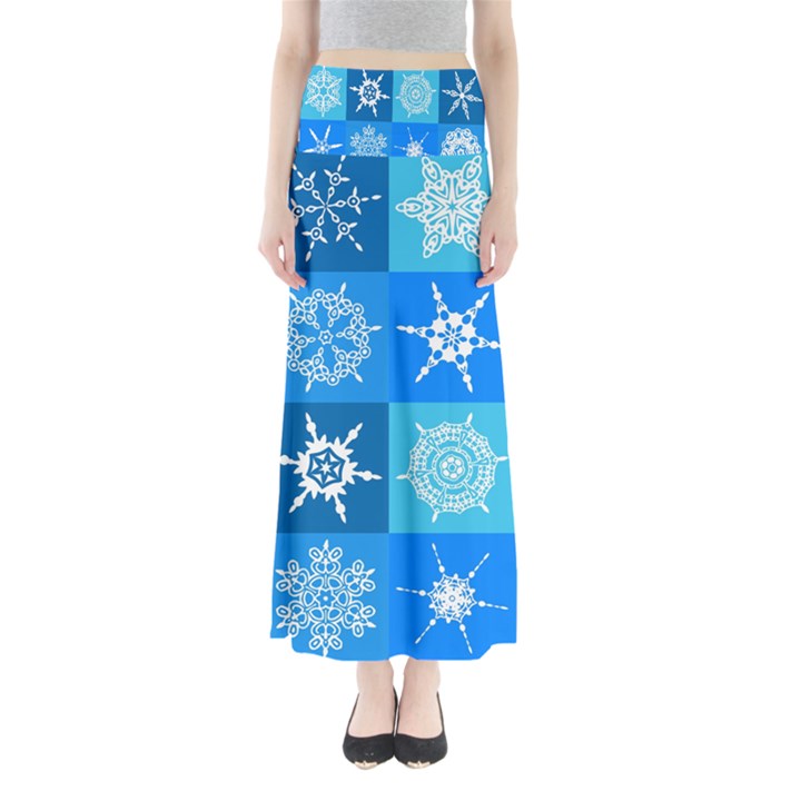 Background Blue Decoration Maxi Skirts