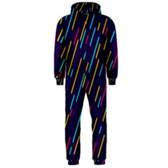 Background Lines Forms Hooded Jumpsuit (men)  by Nexatart