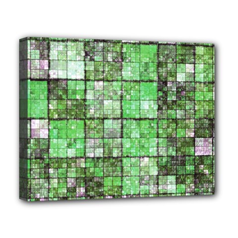 Background Of Green Squares Deluxe Canvas 20  X 16  