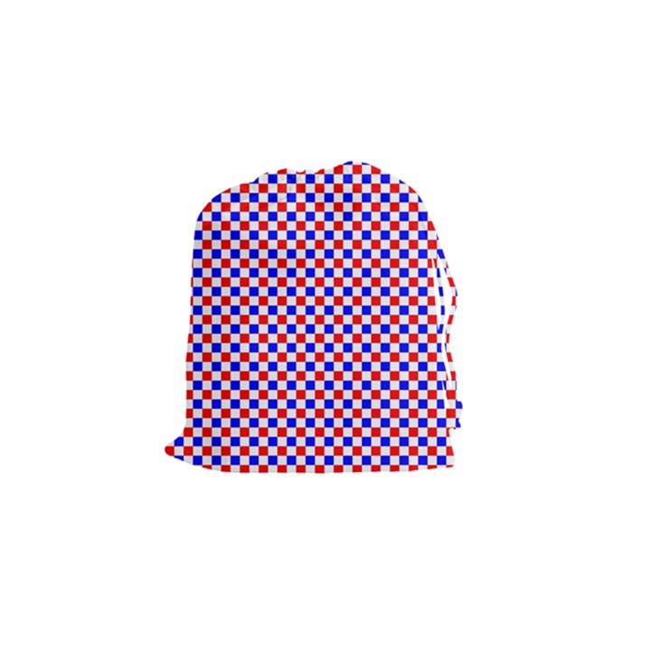 Blue Red Checkered Drawstring Pouches (Small) 