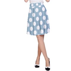 Blue Polkadot Background A-line Skirt by Nexatart