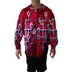 Board Circuits Trace Control Center Hooded Wind Breaker (kids) by Nexatart