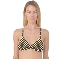 Brown Polkadot Background Reversible Tri Bikini Top by Nexatart