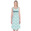 Chevrons Zigzags Pattern Blue Midi Sleeveless Dress View1