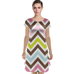 Chevrons Stripes Colors Background Cap Sleeve Nightdress