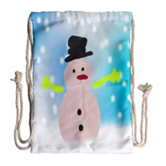 Christmas Snowman Drawstring Bag (large)