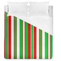 Christmas Holiday Stripes Red green,white Duvet Cover (Queen Size) View1