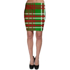 Christmas Colors Red Green White Bodycon Skirt by Nexatart