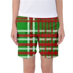 Christmas Colors Red Green White Women s Basketball Shorts by Nexatart