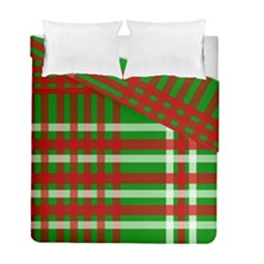 Christmas Colors Red Green White Duvet Cover Double Side (full/ Double Size) by Nexatart