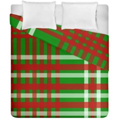 Christmas Colors Red Green White Duvet Cover Double Side (california King Size) by Nexatart