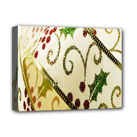 Christmas Ribbon Background Deluxe Canvas 16  X 12   by Nexatart