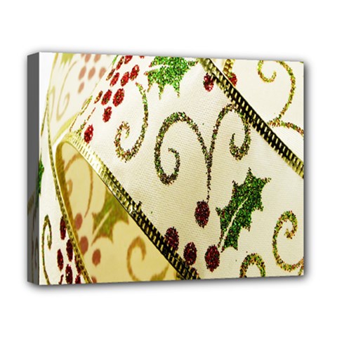 Christmas Ribbon Background Deluxe Canvas 20  X 16   by Nexatart