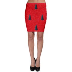 Christmas Time Fir Trees Bodycon Skirt by Nexatart