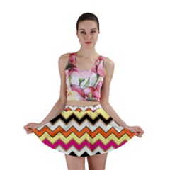 Colorful Chevron Pattern Stripes Mini Skirt by Nexatart