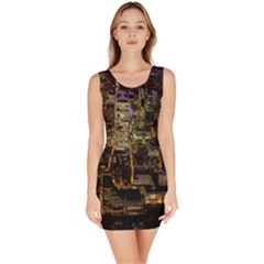 City Glass Architecture Windows Sleeveless Bodycon Dress by Nexatart