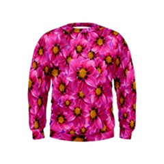 Dahlia Flowers Pink Garden Plant Kids  Sweatshirt by Nexatart