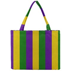 Mardi Gras Striped Pattern Mini Tote Bag by dflcprints