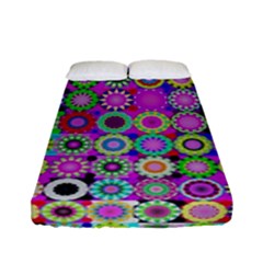 Design Circles Circular Background Fitted Sheet (full/ Double Size) by Nexatart