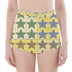 Pattern With A Stars High-waisted Bikini Bottoms