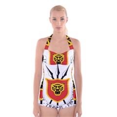 Coat Of Arms Of Burundi Boyleg Halter Swimsuit  by abbeyz71