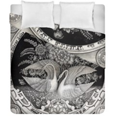 Swans Floral Pattern Vintage Duvet Cover Double Side (california King Size) by Nexatart