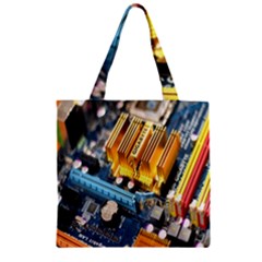 Technology Computer Chips Gigabyte Zipper Grocery Tote Bag by Nexatart