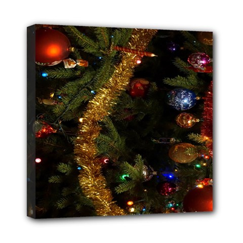 Night Xmas Decorations Lights  Mini Canvas 8  X 8  by Nexatart