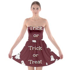 Halloween Free Card Trick Or Treat Strapless Bra Top Dress by Nexatart