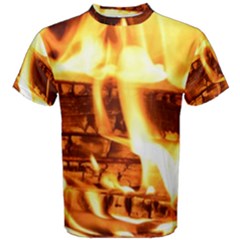 Fire Flame Wood Fire Brand Men s Cotton Tee by Nexatart