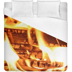 Fire Flame Wood Fire Brand Duvet Cover (king Size) by Nexatart