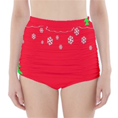 Merry Christmas High-waisted Bikini Bottoms by Nexatart